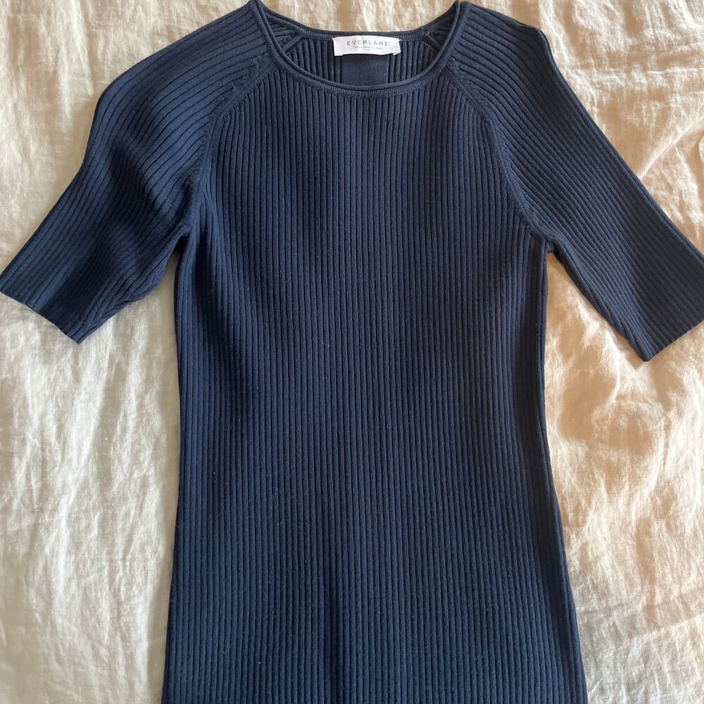 Everlane navy ribbed sport tee dress
